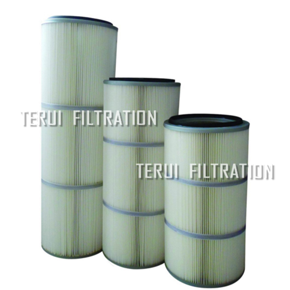 Polyester filter cartridge with PTFE membrane